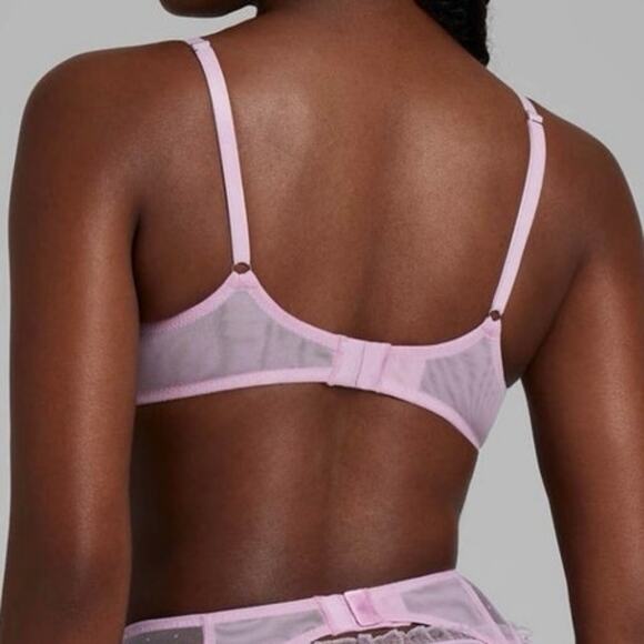 Scarlett Gasque Sheer Pink Polkadot Bra women’s size 34DD NEW - Picture 4 of 6